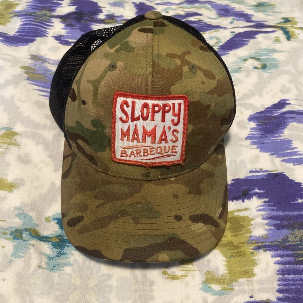Sloppy mama’s barbecue Trucker Hat Camo Mesh Snapback Men's Adjustable Head